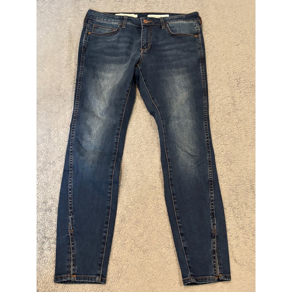 Pilcro and the Letterpress Anthropologie Mid-Rise Skinny Jeans Blue Size 30